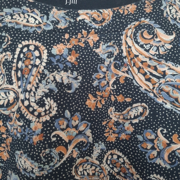 J. Jill Simply Supima Scoop-neck Longsleeve Paisley Tunic Top - Picture 7 of 9